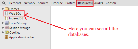 Web SQL database